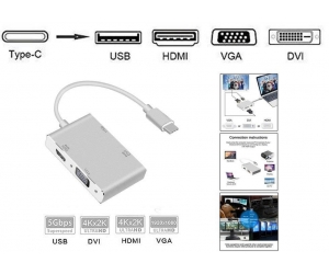 Cable chuyển Type-C ra USB 3.0, VGA, HDMI, DVI