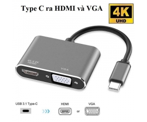 Cable chuyển Type-C ra VGA, HDMI
