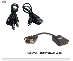 Cable chuyển VGA ra HDMI V112ABK UNITEK 