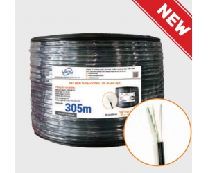 Cable điện thoại 4 lõi Việt Hàn Cường lực, 305m (Thép 7x0.33, Đồng 99.9%, 26AWG/2PRS, Dây dạng dẹp)