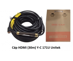 Cable HDMI 30m UNITEK YC 171U 4K (Dây tròn trơn, hàng cao cấp)