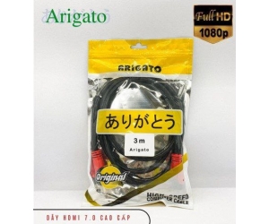 Cable HDMI 3m ARIGATOO 7.0 FullHD (Dây tròn trơn, cao cấp)(THAY THẾ CHO HDMI 3m ARIGATOO )