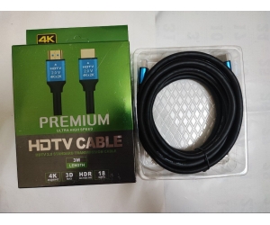 Cable HDMI 3m HIGHSPEED HDTV 4K (Dây tròn trơn, Box) (THAY THẾ CHO 3m SENNIKO TẠM HẾT)