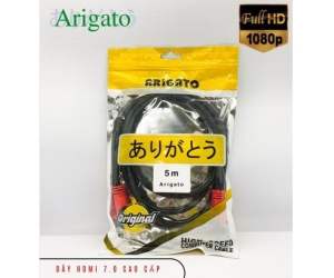 Cable HDMI 5m ARIGATOO 7.0 FullHD (Dây tròn trơn, cao cấp)