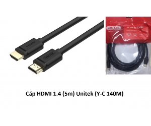 Cable HDMI 5m UNITEK YC 140M (Dây tròn trơn, hàng cao cấp)
