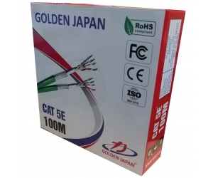 Cable LAN GOLDEN JAPAN SFTP CAT5E 100m Xanh lá (Chống nhiễu 2 lớp, Sợi cường lực đơn, Nhôm mạ đồng)