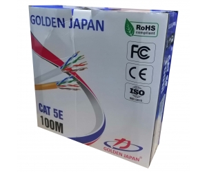 Cable LAN GOLDEN JAPAN UTP CAT5E 100m Cam (Nhôm mạ đồng)(THAY THẾ CHO GOLDEN TAIWAN UTP CAT5E 100m Cam)