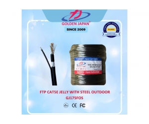 Cable LAN GOLDEN JAPAN FTP CAT5E CCA 305m Đen Chuyên Ngoài trời (Thép treo + Lớp dầu + Chống nhiễu )