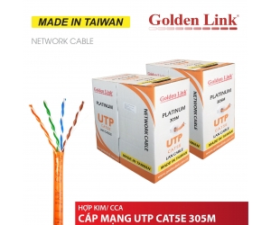 Cable LAN GOLDEN TAIWAN UTP CAT5E 305m Cam (Nhôm mạ đồng)
