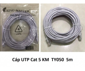 Cable LAN UTP CAT5 5m Bấm sẵn 2 đầu TY050 (ĐTHP)