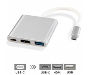 Cable Type-C ra HDMI + USB + PD TY04