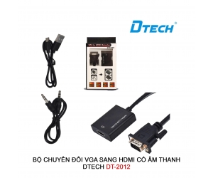 Cable VGA ra HDMI DTECH DT-2012 Chính hãng (Có Audio) FV