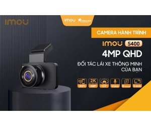 Camera Hành trình xe hơi IMOU S400 (Điều khiển bằng giọng nói Tiếng Anh, Độ phân giải 4MP, Hỗ trở thẻ 128GB, Ghi Hình Ban Đêm, LCD 3in, App IMOU GO)