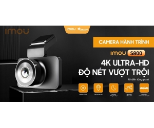 Camera Hành trình xe hơi IMOU S800 (Điều khiển bằng giọng nói Tiếng Anh, Độ phân giải 8MP, Hỗ trở thẻ 128GB, LCD 3in, App IMOU GO)