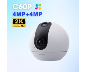 Camera IP Wifi EZVIZ C60P Dual 2 Mắt, Dual Lens 2K+ (4MP+4MP), Hồng Ngoại 10m, Cảnh Báo Người, Tự Động Tuần Tra,Có Nguồn)