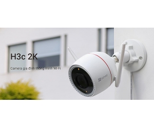 Camera IP Wifi EZVIZ CS-H3c-R100-1K3WKFL 3MP/2K Chính hãng (Thân Ngoài trời, 2304x1296, F2.0, 2.8mm, Có màu 24/24, Đàm thoại 2 chiều, LAN RJ45, còi báo động và đèn chớp,Kèm nguồn 12V)