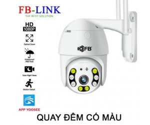 Camera IP Wifi FB-Link GT-5200 2MP Xoay Ngoài trời (355°-90°, 1920x1080, Có màu ban đêm, Đàm thoại 2 chiều, Có LAN, Kèm nguồn 12V, app YOOSEE)