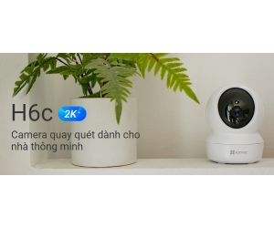 Camera IP Wifi EZVIZ H6C 2K 4MP Chính hãng (340°-55°, 2560x1440, F2.2, 4mm, H.265, Đàm thoại 2 chiều, DWDR, Có LAN, Kèm nguồn 5V)