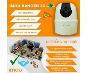 Camera IP Wifi IMOU Ranger 2C IPC-TA22CP-L 2MP Chính hãng (355°-80°, 1920x1080, Đàm thoại 2 chiều, Ko LAN, Kèm nguồn 5V)