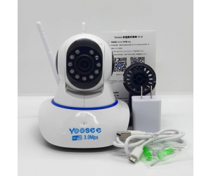 Camera IP Wifi YOOSEE 3.0MP (355°-90°, 2048x1536, 6mm, Đàm thoại 2 chiều, 3 Anten, Ko LAN, Kèm nguồn 5V)