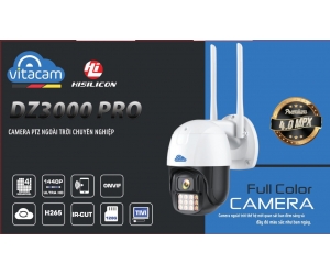 Camera IP Wifi VITACAM DZ3000 PRO 4MP Xoay Ngoài trời Chính hãng (355°-100°, 2560x1440, H.265, 2 Anten, Đàm thoại 2 chiều, Có màu ban đêm, có LAN, Kèm nguồn 12V, app ICSEE)