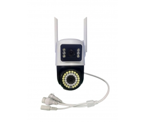 Camera IP Wifi YOOSEE 2 mắt QT36 2MP Xoay ngoài trời (360°-120°,Mỗi mắt 2MP, 1920x1080, 3.6mm, Đàm thoại 2 chiều, Có màu ban đêm, có LAN, Kèm nguồn 12V)