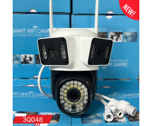 Camera IP Wifi YooSee 3Q048 3 Ống kính 3 Khung hình Xoay Ngoài trời ( 6.0Mpx mỗi mắt  2.0mpx, 360 Độ, Đàm Thoại 2 Chiều, 2 anten wifi,Có màu ban đêm,Báo động + đèn, Hồng ngoại 15 đến 20 m)