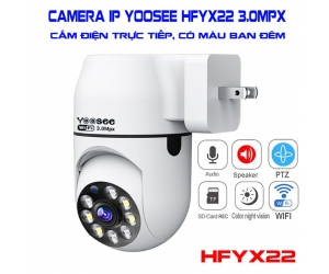 Camera IP Wifi YOOSEE HFYX22 1MP (355°-120°, 1280x720, 6mm, Logo 3MP, Đàm thoại 2 chiều, Cắm nguồn trực tiếp, Ko LAN)
