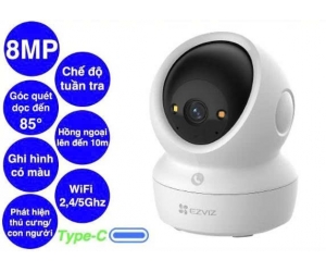 Camera quan sát EZVIZ CS-H6C G1-4K 8MP Chính hãng FV ( 340°-55°, F2.4, 4mm, H.265, Đàm thoại 2 chiều, Có LAN, Kèm nguồn 5V, BH 24T)