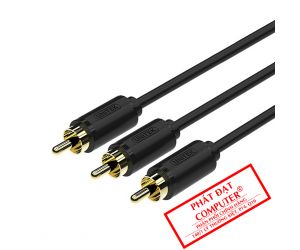 Cable Loa UNITEK YC-950BK 1.5m 3 đầu AV ra 3 đầu AV (Bông sen đực)
