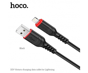 Cáp sạc Lightning - HOCO X59 (Sạc nhanh, ni lông dệt, 2.4A, 2m) 