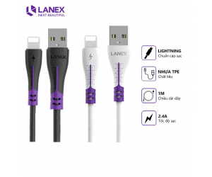 Cáp sạc Lightning - LANEX LTC-N10L (Sạc nhanh, Nhựa TPE, 2.4A, 1m)