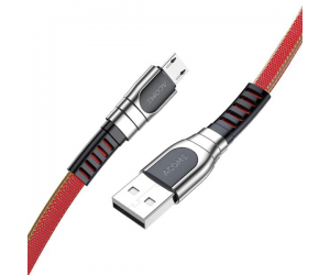 Cáp sạc MicroUSB - ACOME AKM-010 Red-Brown Chính hãng (Sạc nhanh, dây dù, 2.4A, 1m)