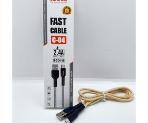 Cáp sạc MicroUSB - Hammer H-C04-V8 Chính hãng (Sạc nhanh, dây dù, 2.4A, 1m)