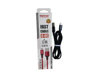 Cáp sạc MicroUSB - Hammer H-C02-V8 (Sạc nhanh, dây dù, 2.4A, 1m)