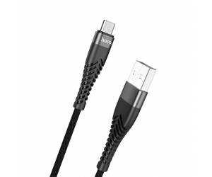 Cáp sạc MicroUSB - HOCO UD02 PRO Black (Sạc nhanh, Dây dù, Có led, 3.0A, 1m)