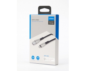 Cáp sạc MicroUSB - VIVAN BTK-MS Black Chính hãng (Sạc nhanh, TPE + bọc vải dệt, 2.4A, 1m)