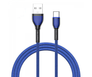 Cáp sạc Type-C - ACOME ASC-010 Blue Chính hãng (Sạc nhanh, dây dù, 3A, 1m)