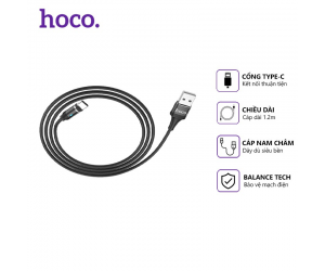 Cáp sạc Type-C - HOCO U76 Nam châm (Sạc nhanh, Dây dù, 2.0A, 1.2m)
