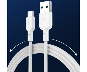 Cáp sạc Type-C - VIVAN VQC100 White Chính hãng ( Sạc nhanh 65W, TPE, 6.5A, 1m)
