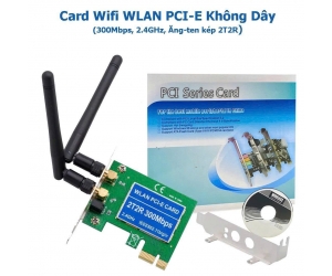 Card WLAN PCI-E Không Dây RN (300Mbps, 2.4GHz, Ăng ten kép 2T2R)