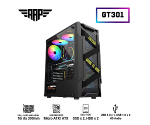 Case AAP GT301 Black (334x185x413mm, Mặt Kính Mica)
