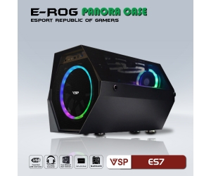 Case VSP E-ROG PANORA ES7 Gaming Black/White (315x450x350mm, Hông + Mặt trước Mica, 1xUSB3.0, Có kèm fan, Nguồn dây dài) 