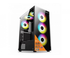 Case MIXIE S8 (350x210x450, Fan đuôi 1x120mm ko kèm, Fan trước 3x120mm ko kèm, 2xUSB2.0, 2xHDD, 2xSSD, Nguồn dưới dây dài)