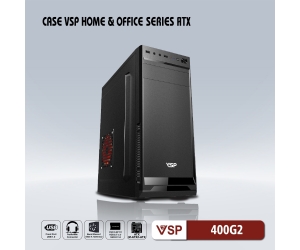 Case VSP 400G2 (372x173x410mm, Fan đuôi 1x80mm ko kèm, Fan hông 1x120mm ko kèm, 2xUSB2.0, 2xHDD, 2xSSD, 1xDVD, Nguồn trên dây ngắn)