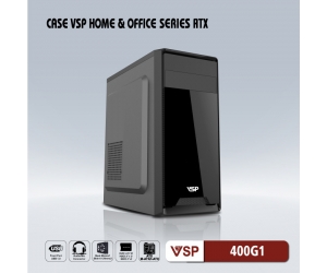 Case VSP 400G1 (372x173x410mm, Fan đuôi 1x80mm ko kèm, Fan hông 1x120mm ko kèm, 2xUSB2.0, 2xHDD, 2xSSD, 1xDVD, Nguồn trên dây ngắn)