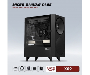 Case VSP X09 Black (365x200x426mm, Hông trong suốt, Fan đuôi 1x120mm ko kèm, Fan trước 2x120mm ko kèm, Fan trên 2x120mm ko kèm, 1xUSB3.0, 2xUSB2.0, 2xHDD, 2xSDD, Nguồn trên dây ngắn)(Liên hệ nhân viên kinh doanh để được giá tốt hơn)