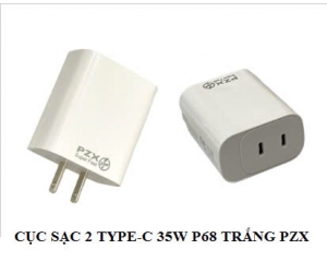 Cóc Sạc 2Type-C 35W P68 White PZX