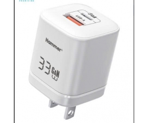 Cóc sạc nhanh HAMMER SN-H-GAN 1 33W (1 Cổng TYPE-C + 1 Cổng USB) FV 