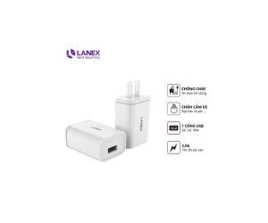 Cóc sạc nhanh LANEX LCT-Q04C (1 cổng USB, QC3.0, 18W)